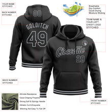 Load image into Gallery viewer, Custom Stitched Black Gray Sports Pullover Sweatshirt Hoodie