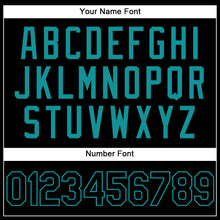 Load image into Gallery viewer, Custom Stitched Black Teal Sports Pullover Sweatshirt Hoodie