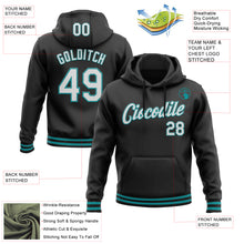Загрузить изображение в средство просмотра галереи, Custom Stitched Black White-Teal Sports Pullover Sweatshirt Hoodie