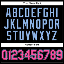 Laden Sie das Bild in den Galerie-Viewer, Custom Stitched Black Pink-Light Blue Sports Pullover Sweatshirt Hoodie