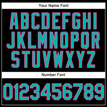 Load image into Gallery viewer, Custom Stitched Black Aqua-Pink Sports Pullover Sweatshirt Hoodie