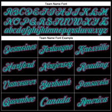 Laden Sie das Bild in den Galerie-Viewer, Custom Stitched Black Pink-Aqua Sports Pullover Sweatshirt Hoodie