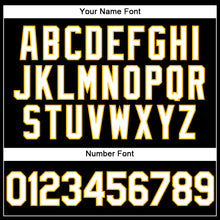 Laden Sie das Bild in den Galerie-Viewer, Custom Stitched Black White-Gold Sports Pullover Sweatshirt Hoodie