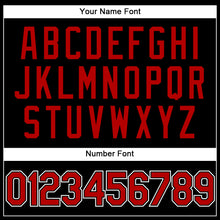 Load image into Gallery viewer, Custom Stitched Black Red-White Sports Pullover Sweatshirt Hoodie