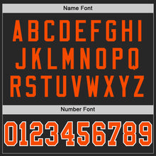 Загрузить изображение в средство просмотра галереи, Custom Black Orange-White Mesh Authentic Throwback Football Jersey