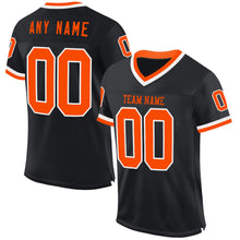 Загрузить изображение в средство просмотра галереи, Custom Black Orange-White Mesh Authentic Throwback Football Jersey