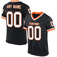 Charger l'image dans la galerie, Custom Black White-Orange Mesh Authentic Throwback Football Jersey