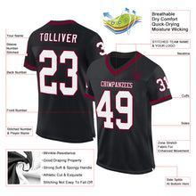 Charger l'image dans la galerie, Custom Black White-Maroon Mesh Authentic Throwback Football Jersey
