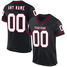 Charger l'image dans la galerie, Custom Black White-Maroon Mesh Authentic Throwback Football Jersey