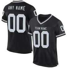 Charger l'image dans la galerie, Custom Black Silver-Gray Mesh Authentic Throwback Football Jersey