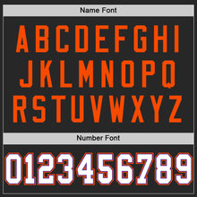 Laden Sie das Bild in den Galerie-Viewer, Custom Black Purple-Orange Mesh Authentic Throwback Football Jersey