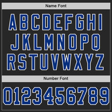 Load image into Gallery viewer, Custom Black Royal-White Mesh Authentic Throwback Football Jersey