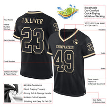 Загрузить изображение в средство просмотра галереи, Custom Black Cream Mesh Authentic Throwback Football Jersey