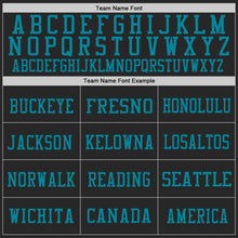 Load image into Gallery viewer, Custom Black Pink-Teal Mesh Authentic Throwback Football Jersey