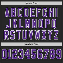 Laden Sie das Bild in den Galerie-Viewer, Custom Black Purple-White Mesh Authentic Throwback Football Jersey