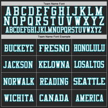 Charger l'image dans la galerie, Custom Black White-Teal Mesh Authentic Throwback Football Jersey