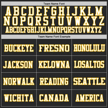 Charger l'image dans la galerie, Custom Black White-Gold Mesh Authentic Throwback Football Jersey