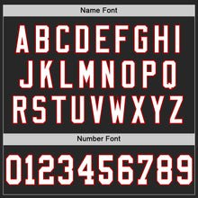 Charger l'image dans la galerie, Custom Black White-Red Mesh Authentic Throwback Football Jersey