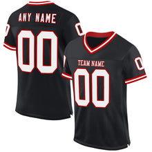 Charger l'image dans la galerie, Custom Black White-Red Mesh Authentic Throwback Football Jersey