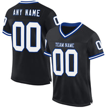 Load image into Gallery viewer, Custom Black White-Royal Mesh Authentic Throwback Football Jersey