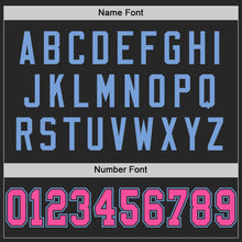 Загрузить изображение в средство просмотра галереи, Custom Black Pink-Light Blue Mesh Authentic Throwback Football Jersey