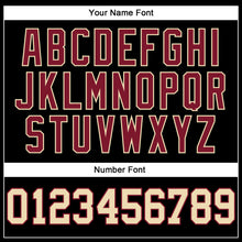 Load image into Gallery viewer, Custom Black Cream-Crimson Authentic Football Jersey