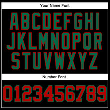 Load image into Gallery viewer, Custom Black Red-Kelly Green Authentic Football Jersey