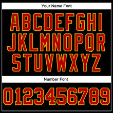 Load image into Gallery viewer, Custom Black Red-Yellow Authentic Football Jersey