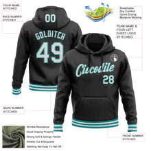 Загрузить изображение в средство просмотра галереи, Custom Stitched Black White-Teal Sports Pullover Sweatshirt Hoodie
