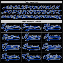 Load image into Gallery viewer, Custom Black Royal-Gray Hockey Lace Neck Jersey