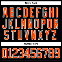 Load image into Gallery viewer, Custom Black Orange-White Hockey Lace Neck Jersey