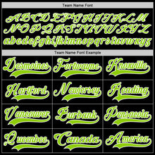 Load image into Gallery viewer, Custom Black Neon Green-White Hockey Lace Neck Jersey