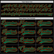 Загрузить изображение в средство просмотра галереи, Custom Black Kelly Green-Orange Hockey Lace Neck Jersey