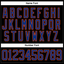 Load image into Gallery viewer, Custom Black Royal-Orange Hockey Lace Neck Jersey