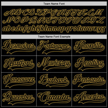Загрузить изображение в средство просмотра галереи, Custom Black Old Gold Hockey Lace Neck Jersey
