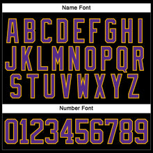Загрузить изображение в средство просмотра галереи, Custom Black Purple-Gold Hockey Lace Neck Jersey