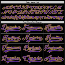 Загрузить изображение в средство просмотра галереи, Custom Black Purple-Old Gold Hockey Lace Neck Jersey