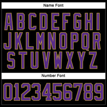 Загрузить изображение в средство просмотра галереи, Custom Black Purple-Old Gold Hockey Lace Neck Jersey
