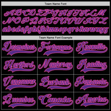 Загрузить изображение в средство просмотра галереи, Custom Black Purple-Pink Hockey Lace Neck Jersey