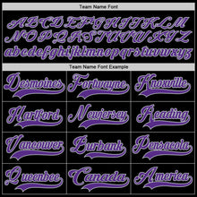 Загрузить изображение в средство просмотра галереи, Custom Black Purple-Gray Hockey Lace Neck Jersey