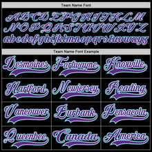 Загрузить изображение в средство просмотра галереи, Custom Black Purple-Teal Hockey Lace Neck Jersey
