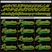 Загрузить изображение в средство просмотра галереи, Custom Black Kelly Green-Gold Hockey Lace Neck Jersey