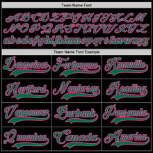 Загрузить изображение в средство просмотра галереи, Custom Black Kelly Green-Pink Hockey Lace Neck Jersey