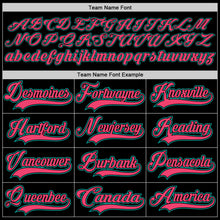 Загрузить изображение в средство просмотра галереи, Custom Black Neon Pink-Aqua Hockey Lace Neck Jersey
