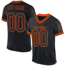 Load image into Gallery viewer, Custom Black Orange Mesh Authentic Throwback Football Jersey