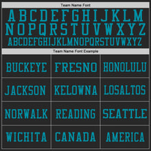 Load image into Gallery viewer, Custom Black Teal Mesh Authentic Throwback Football Jersey