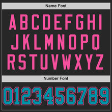 Load image into Gallery viewer, Custom Black Teal-Pink Mesh Authentic Throwback Football Jersey