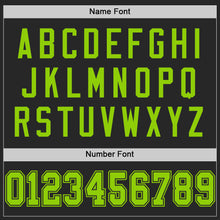 Laden Sie das Bild in den Galerie-Viewer, Custom Black Neon Green Mesh Authentic Throwback Football Jersey