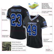 Charger l'image dans la galerie, Custom Black Royal-White Mesh Authentic Throwback Football Jersey