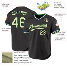 Charger l'image dans la galerie, Custom Black Cream Green-Royal Authentic Throwback Baseball Jersey